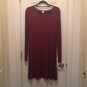 Dark red t shirt dress